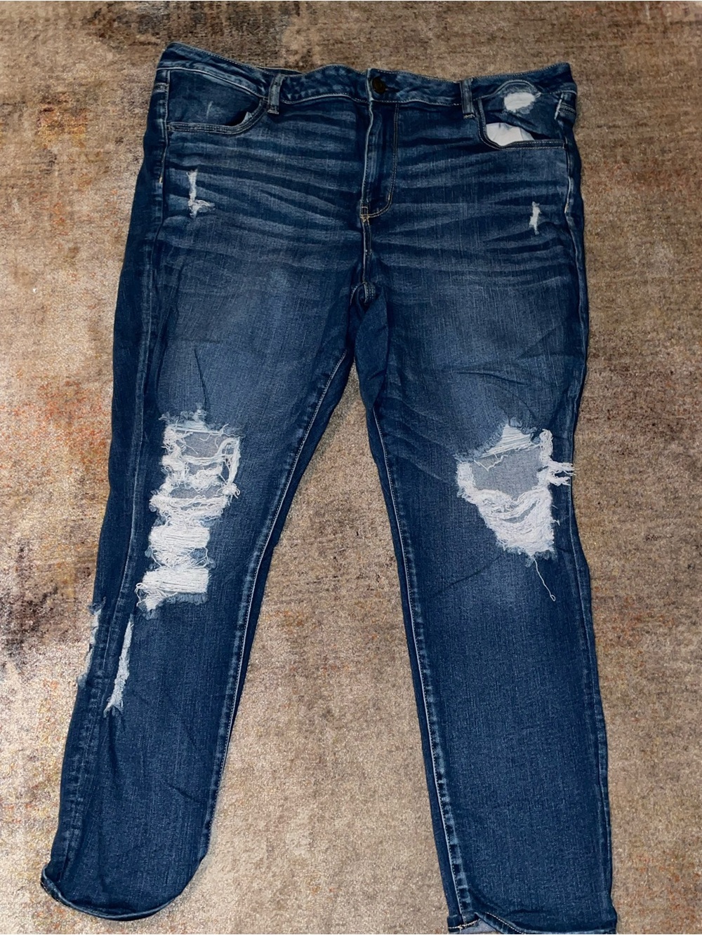 American Eagle Outfitters Dark Blue Distressed Women’s Jeggings Size 22 reg - Picture 2 of 12